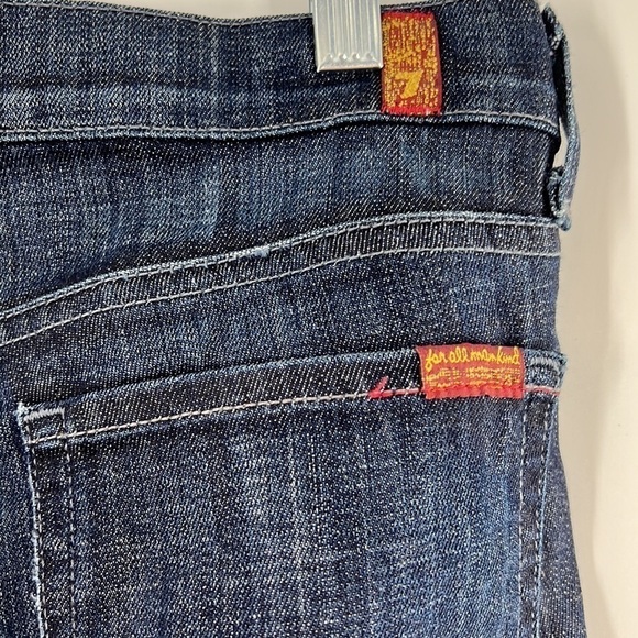 Seven 7 For All Mankind Women's Edie Flood Dark Wash Cuffed Jeans Straight Leg - Picture 5 of 7